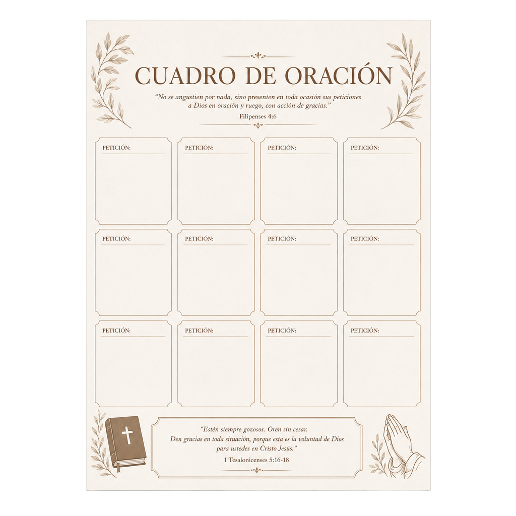 Cuadro de Oración (PDF Imprimible)